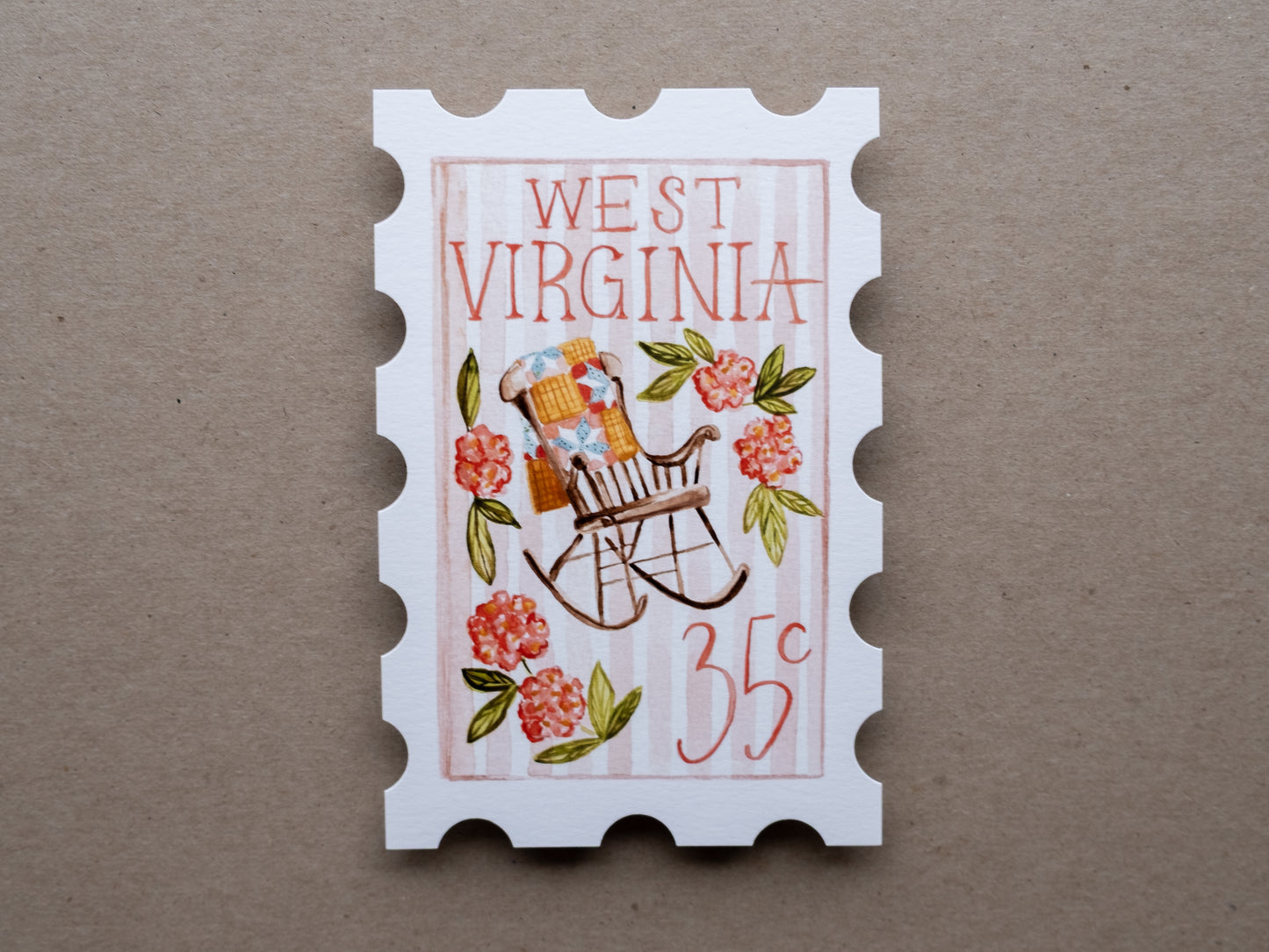 West Virginia Stamp Print