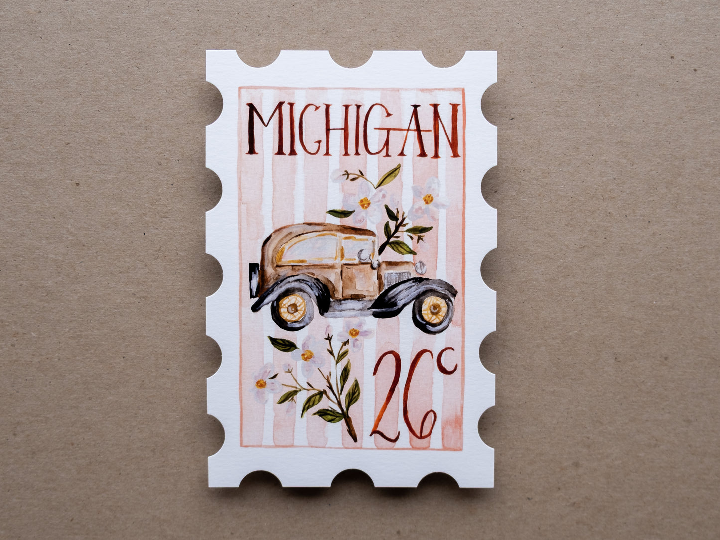 Michigan Stamp Print