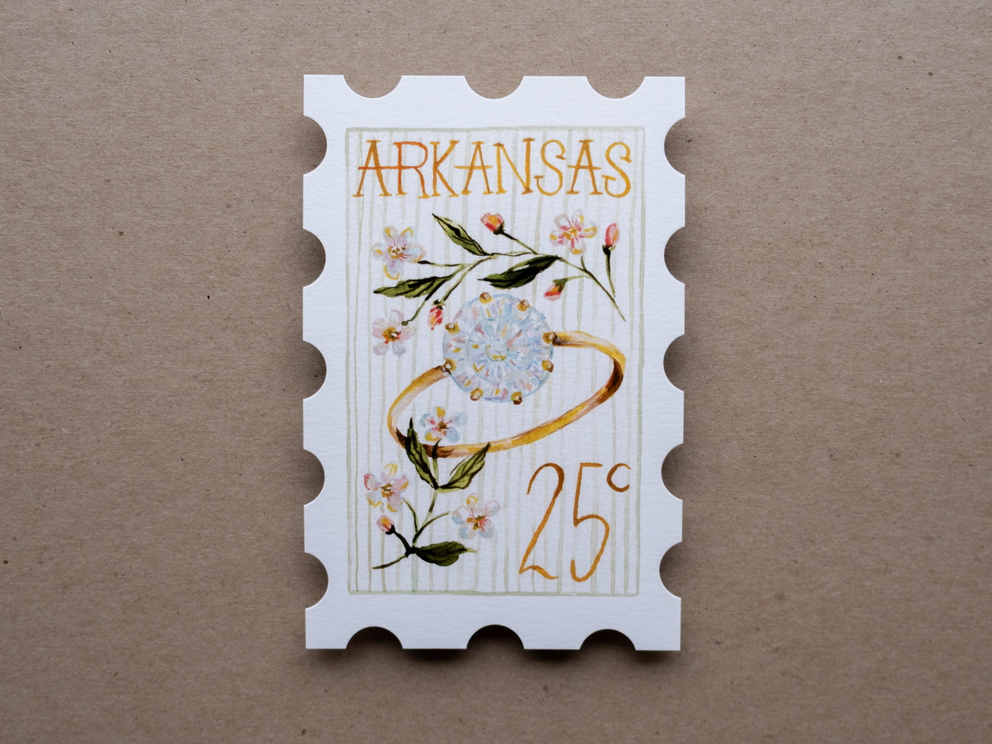Arkansas Stamp Print