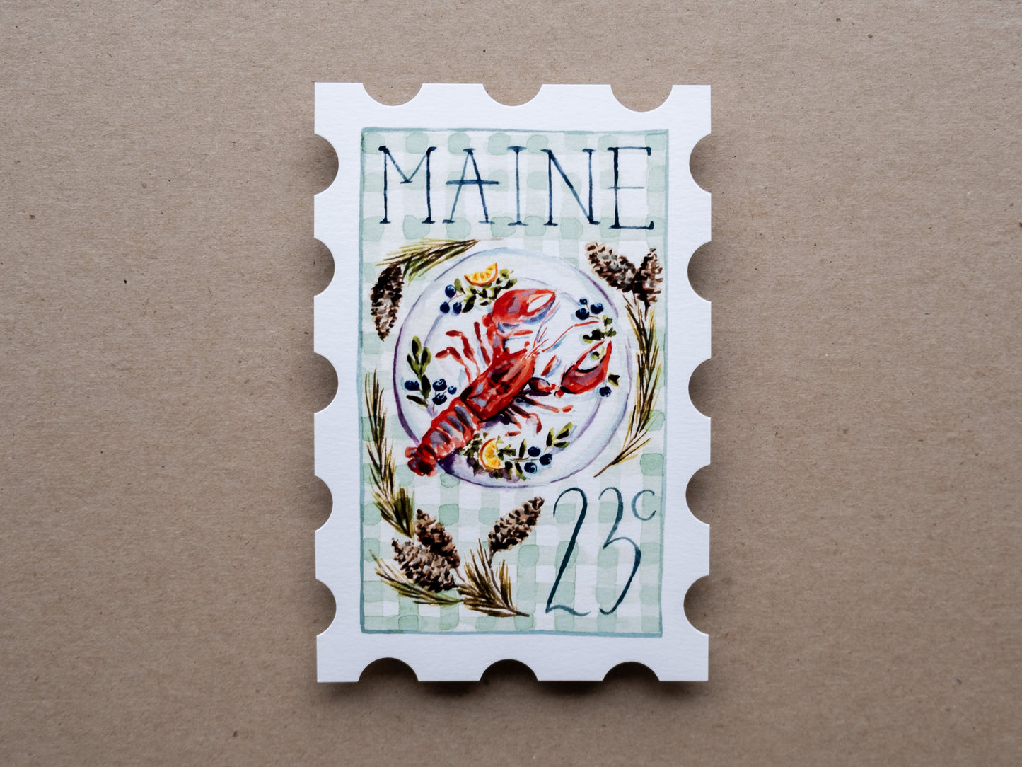 Maine Stamp Print